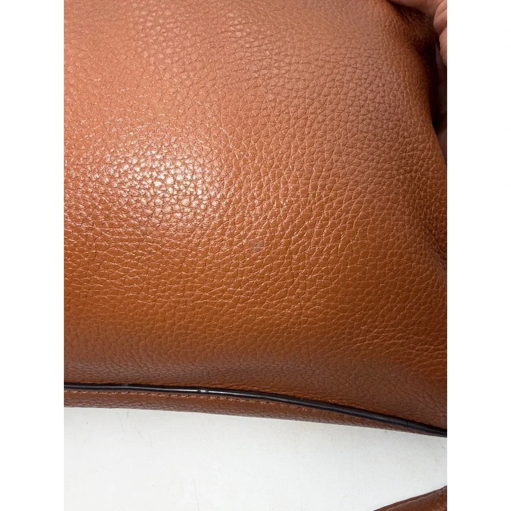 Kate Spade New York Pebbled Leather Crossbody Bag Brown Cognac Zippered Pocket
